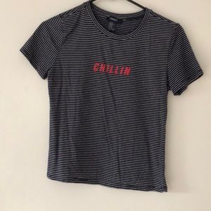 Stripped “chillin” t-shirt